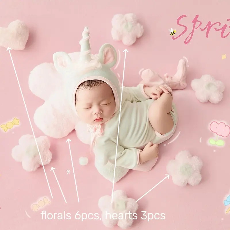 Florals 6pcs, Heart 3pcs